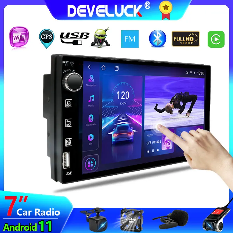 2din Android Universal Car Radio for Nissan Kia Honda Toyota VW Multimedia Video Player Carplay Auto GPS Navigaion 7" Ips DVD FM