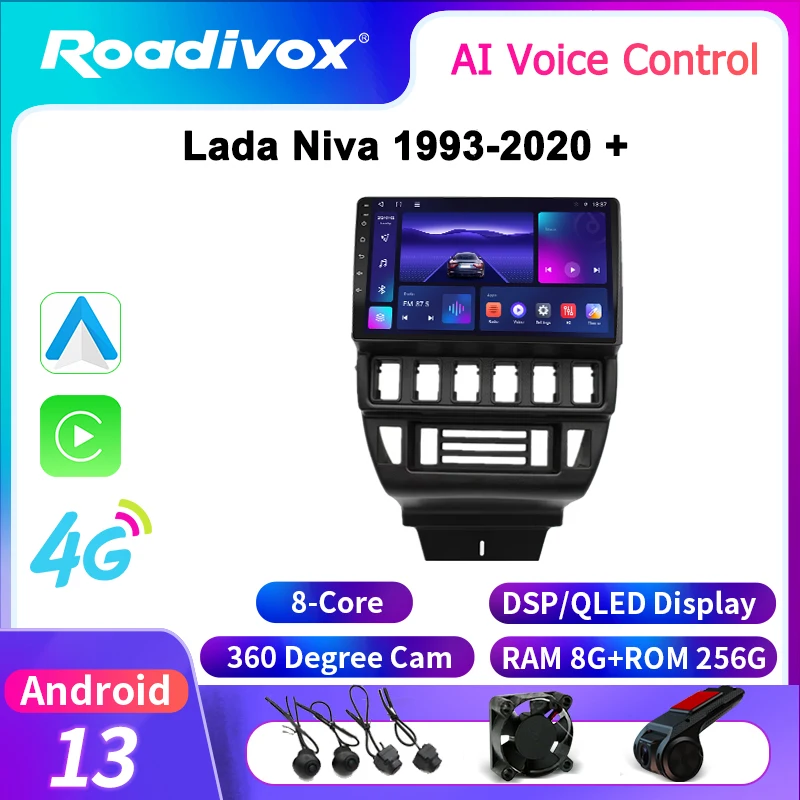 Автомобильное радио Roadivox Android для Lada Niva 1993-2020 GPS-навигация видео стерео экран