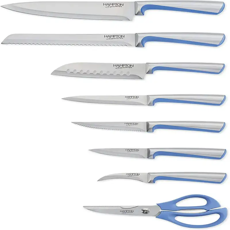 

Blue 14pcs Color Box Kitchen knives Chef knife Cook Set Chef Utility Slicer Vegetable Peeler