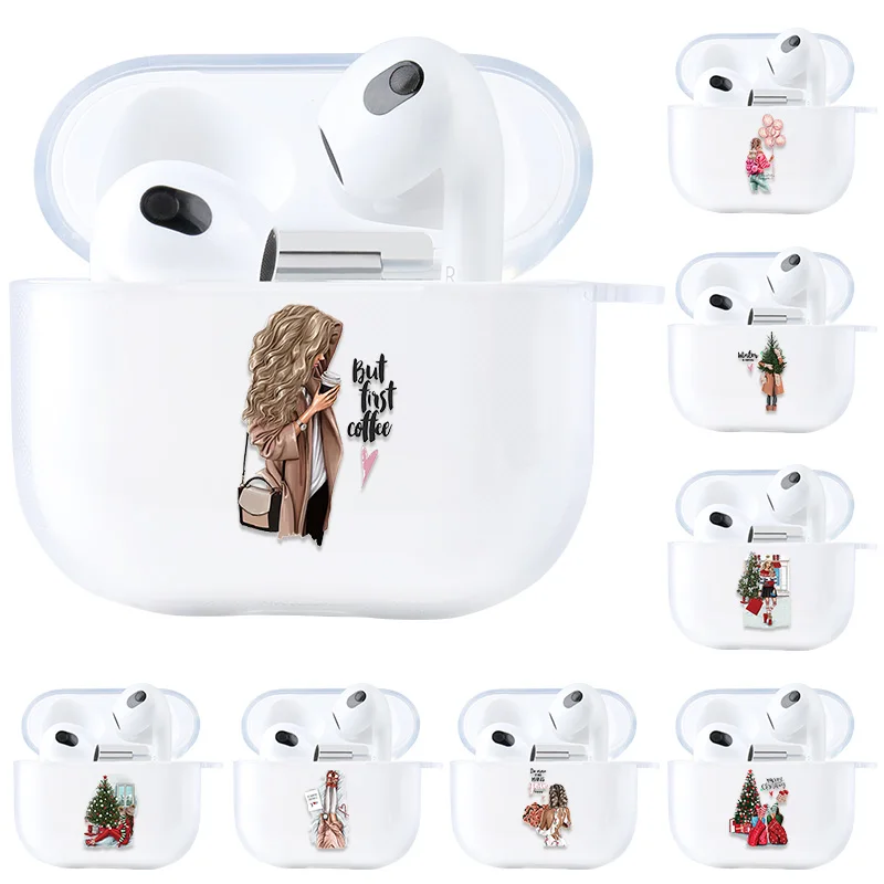 

Fashion Coffee Girl Case For Apple Airpods 1 2 3 Cover Earphone Coque Soft Protector For Airpods Pro 2 Air Pods Case Earpods Box