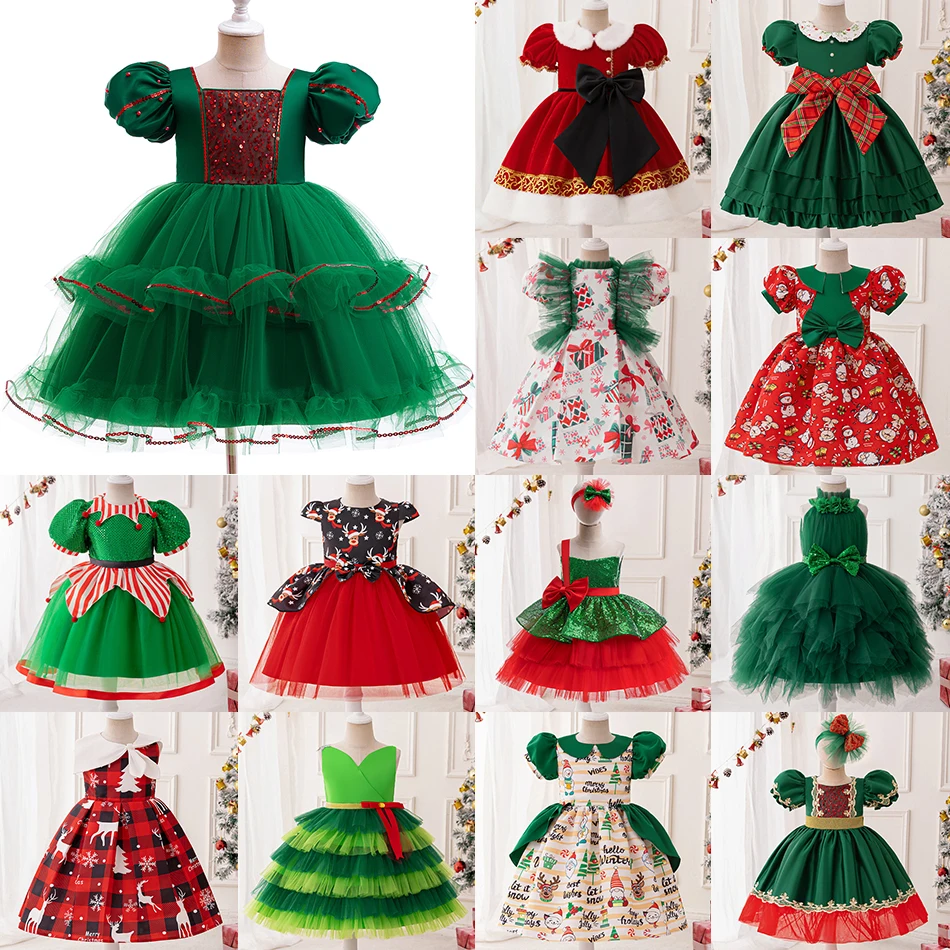 Девушка Рождественский мультфильм Санта-Клаус Снежинка ‌ Платье принцессы с