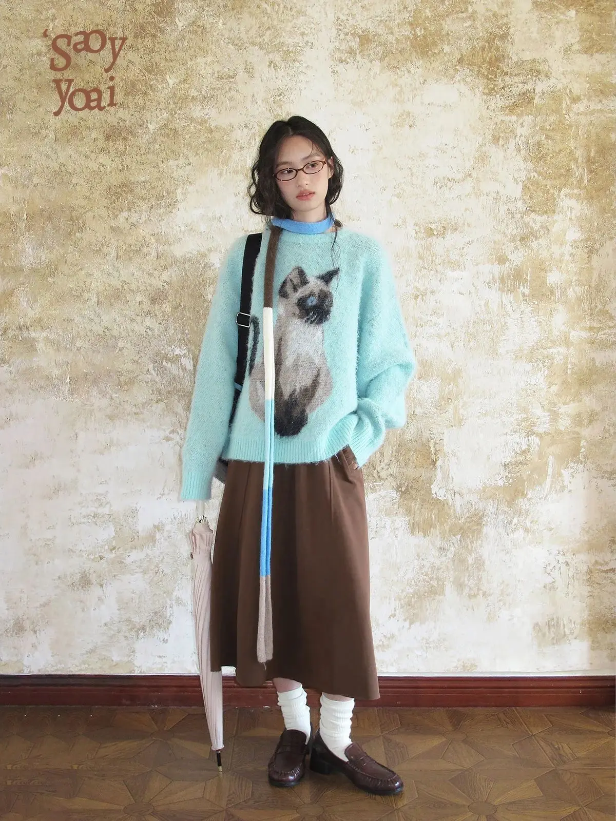 Зимние женские корейские пуловеры из мохера Shoujo милый приятный свитер с длинными