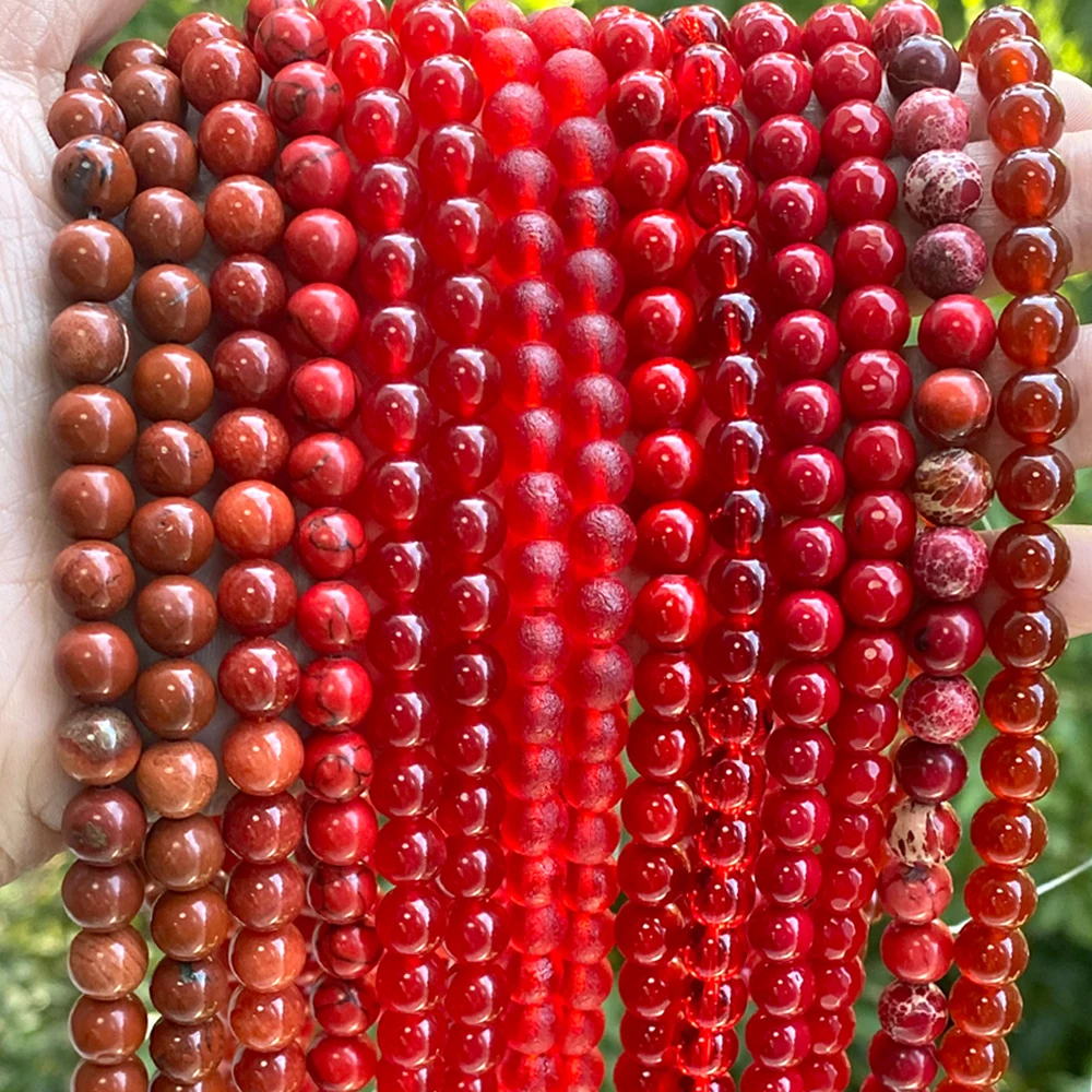 45 Styles Natural Stone Beads Red Coral Jades Garnet Crystal Agate Loose Beads Jewelry Making Findings DIY Bracelet Accessories