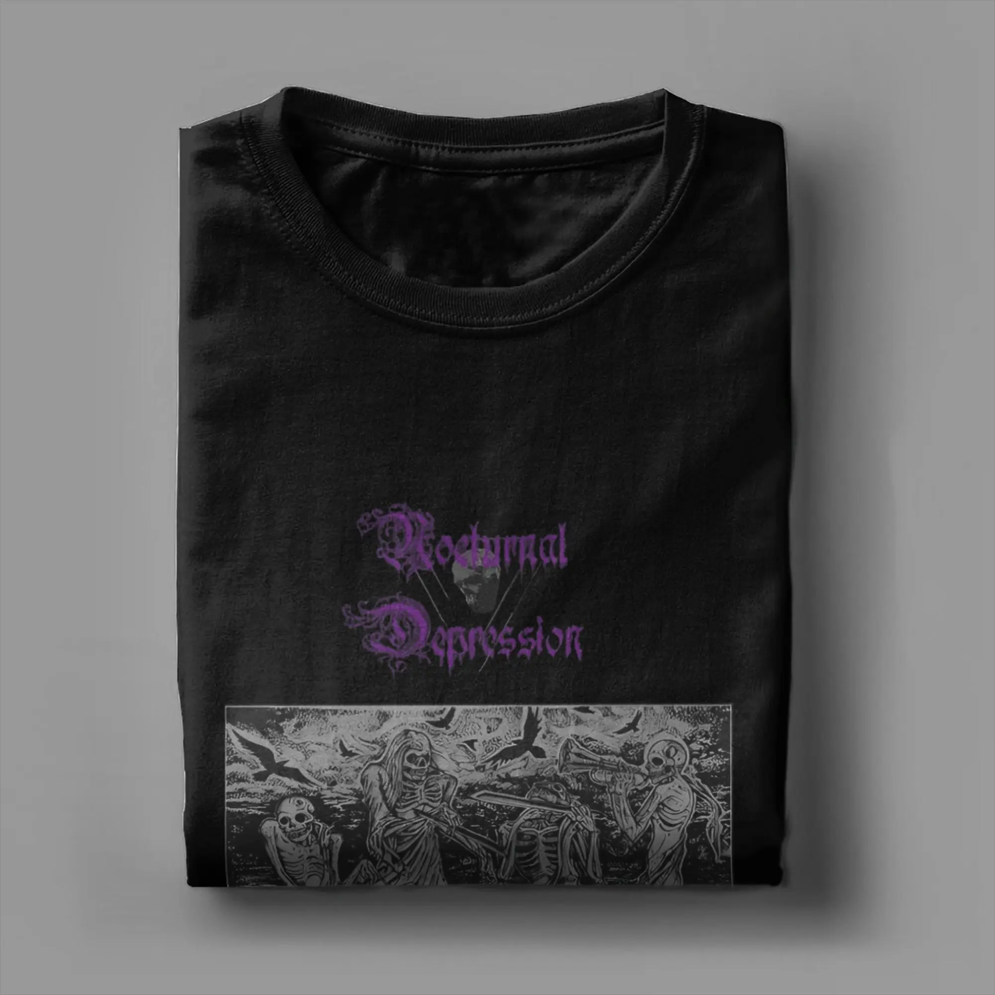 Фото Футболка NOCTURNAL DEPRESSION Band, летние футболки в стиле хип-хоп, мужские хлопковые футболки большого размера с круглым вырезом, повседневная футболка с короткими рукавами Y2K №4