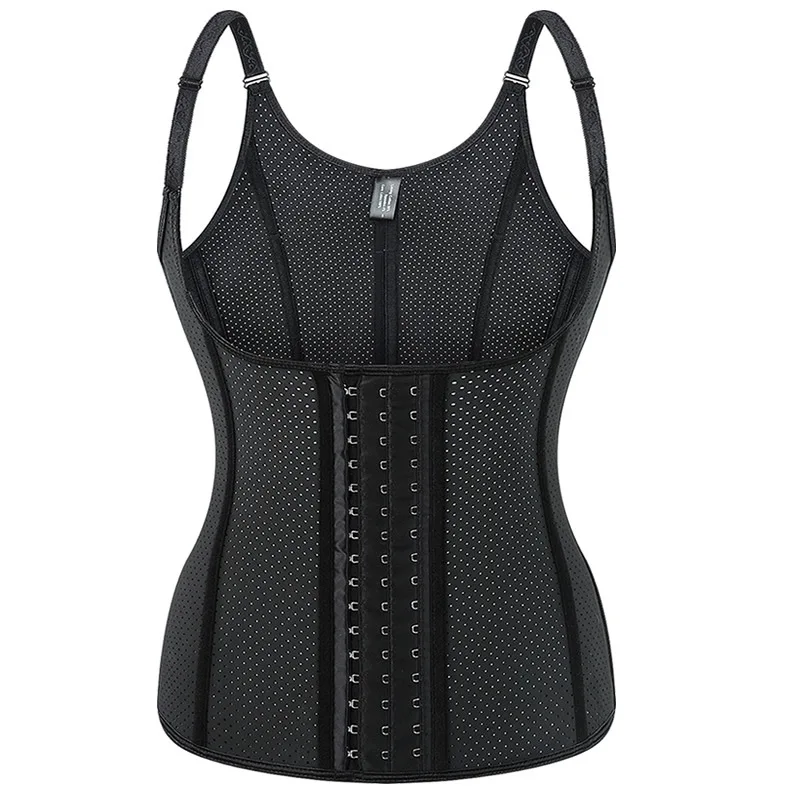 

12 Steel Rib Spaghetti Strap Tank Top Rubber Corset Punching Breathable Waist Girdling Belly Contraction Sports Body Shaping Top
