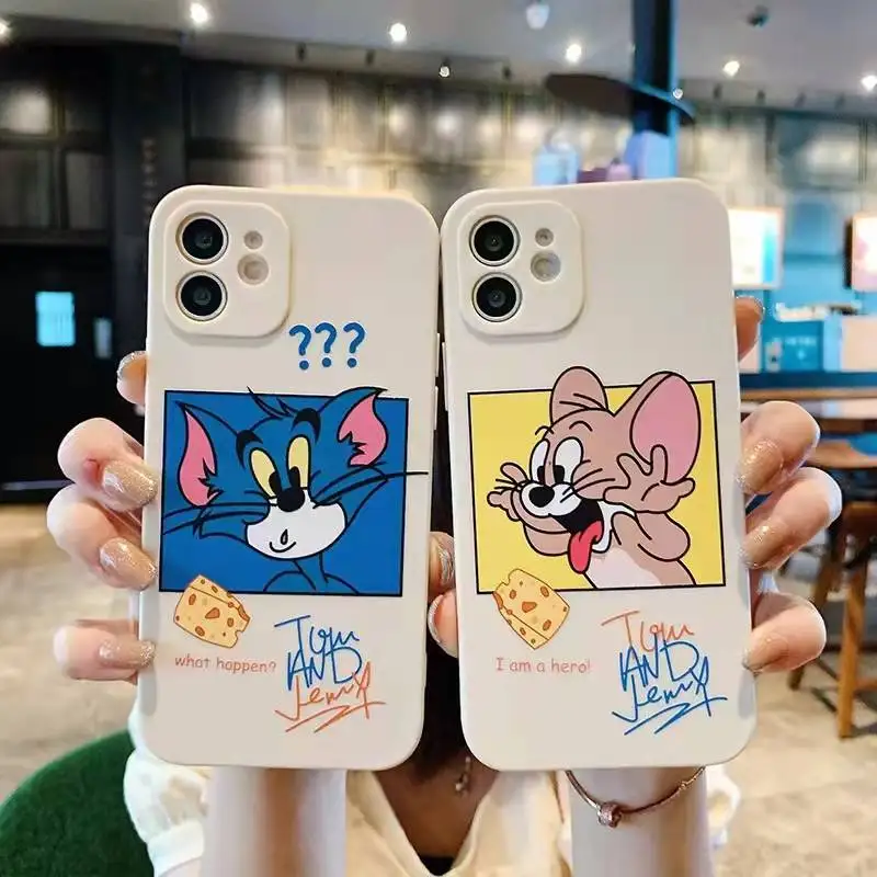 

Cute Funny Cat Mouse Cases For iPhone 11 12 13 Pro Max 12 13 Mini XR XS Max 7 8 Plus 6S 6 Plus SE 2020 5 Silicone Phone Cover