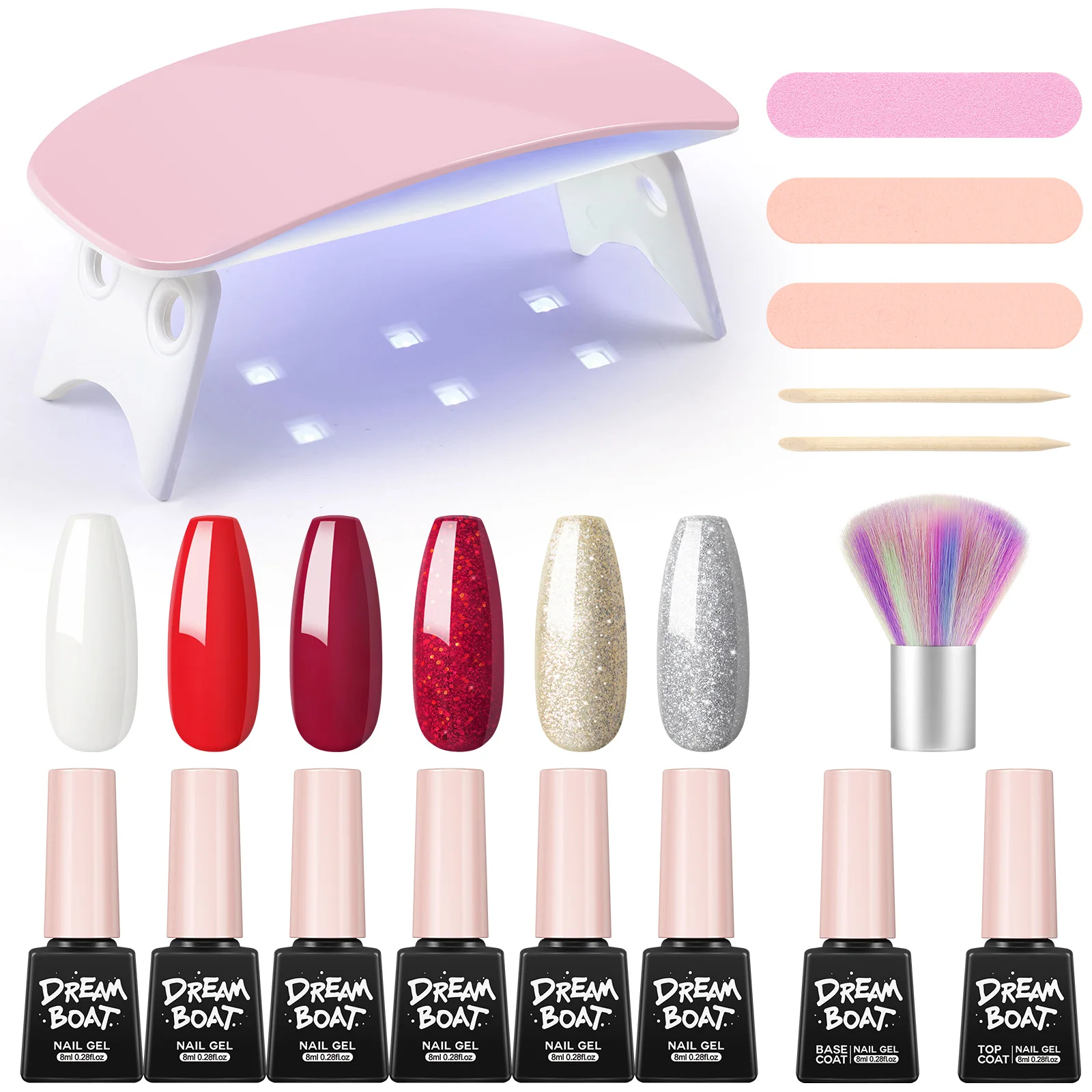 

Manicure Set Gel Nail Polish Kit Semi Permanant Varnish Nail Art Decorations Tips Base Top UV LED Lamp Gel Polish