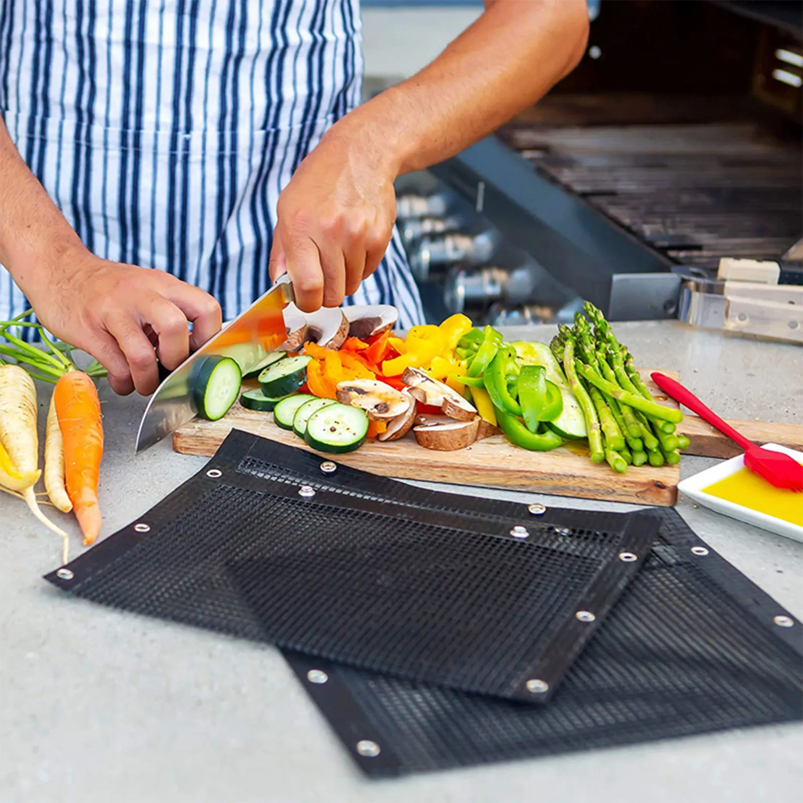 

Non-stick BBQ Mesh Bag Reusable BBQ Mesh Bag High Temperature Resistant BBQ Bag Camping Hiking Accessories Equipments