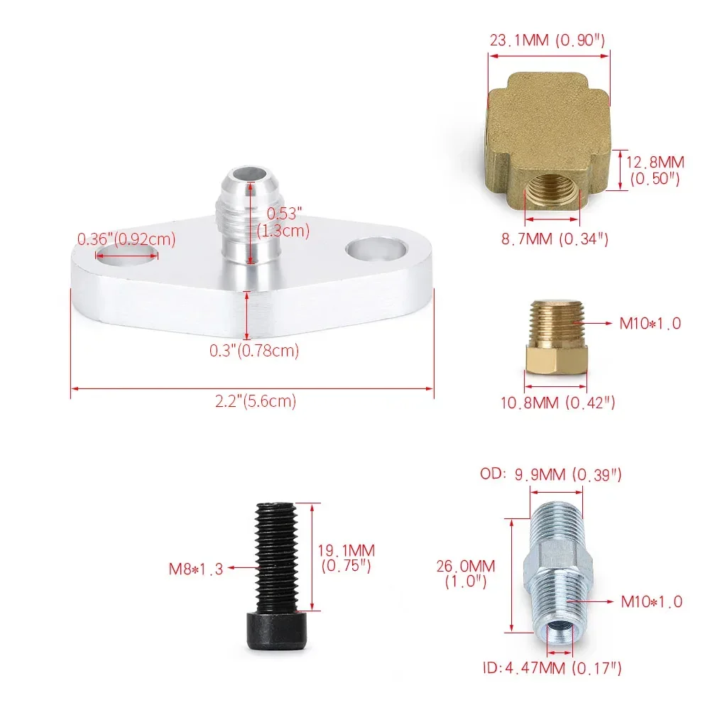 T3 T4 T60 T61 T70 1/8 Pnt Турбонасадка для слива масла/воды Комплект фитингов 90 градусов
