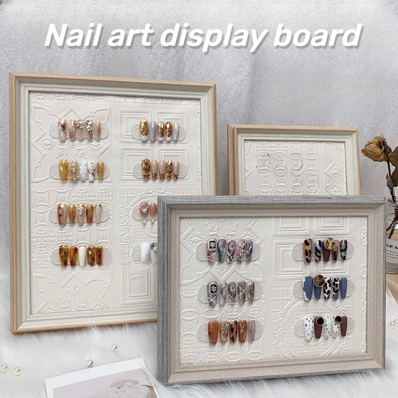 Пылезащитная демонстрационная доска для дизайна ногтей полка из массива дерева