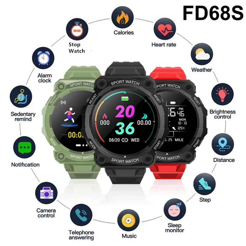 

2022 Nieuwe FD68S 1,44 дюймовые умные часы для мужчин и женщин мужские умные часы Hartslag аналогичные bewake клоk водонепроницаемые часы для Ios Android