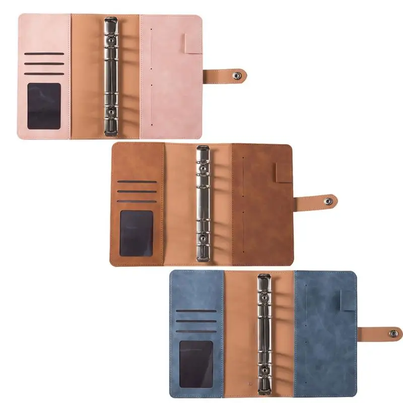 

PU Leather Notebook Binder New Budget Planner Organizer 6 Ring Binder Cover With 12 Binder Pockets Pen Holder And Bank Card
