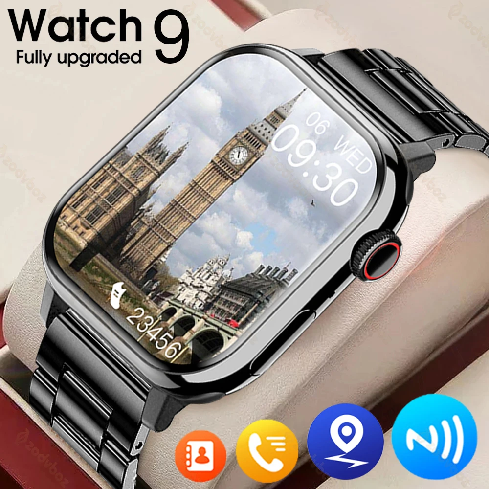 

New Smart Watch 9 Men Women body Temperature Bluetooth Call Waterproof Blood Oxygen Wireless Charging Ladies iw9 Watch For Apple