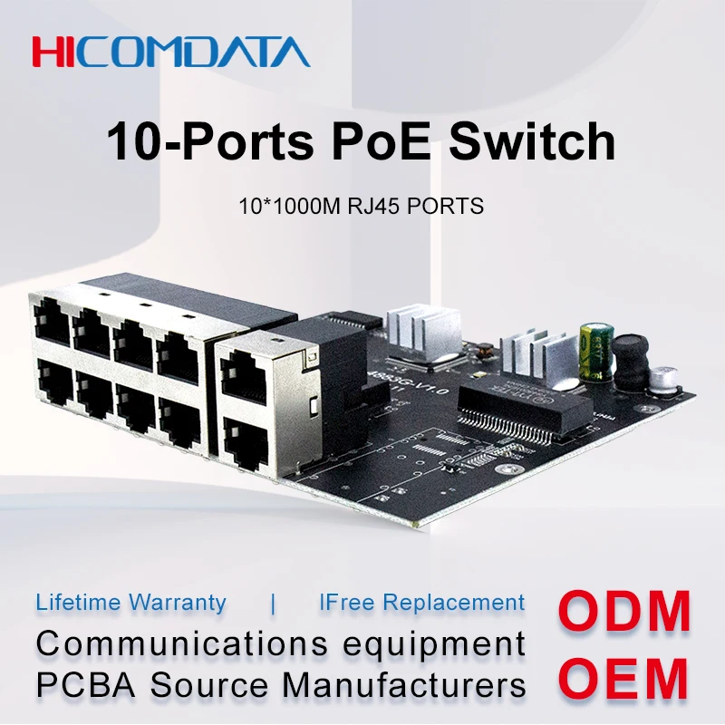 Неуправляемый коммутатор PoE с 2 портами RJ45 * 10/100/1000 м