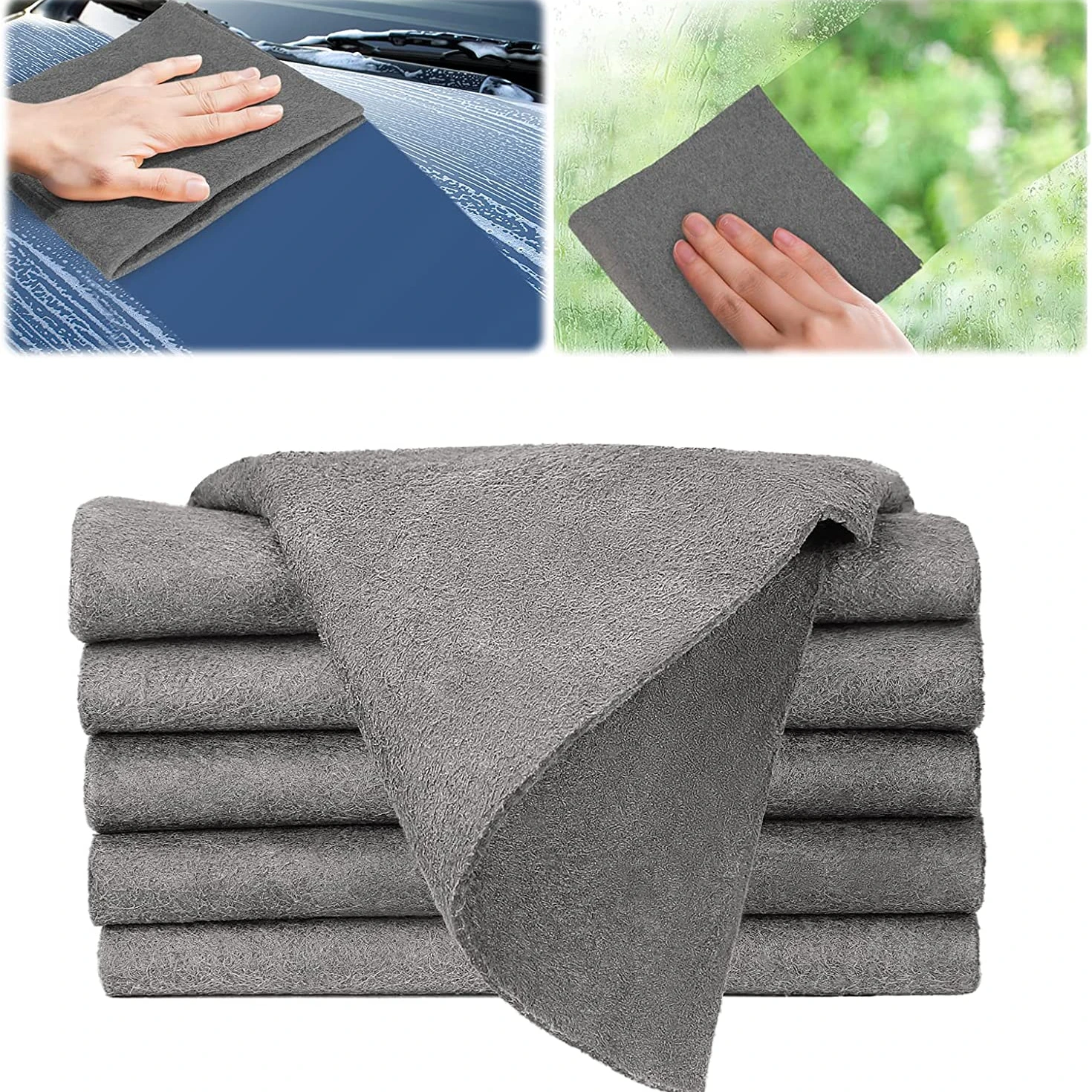3/5 Pcs Thickened Magic Cleaning Cloth Magic Streak Free Microfiber Cloth Reusable Glass Cleaning Rag for Kitchens Glass Cars