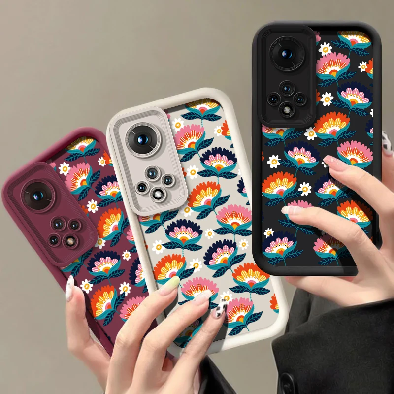 Фото Роскошный чехол для телефона с цветочным узором для Huawei Nova Y90 Y70 Plus 10 9 SE 5i 7 Pro 7i, силиконовый противоударный матовый мягкий чехол из ТПУ №2