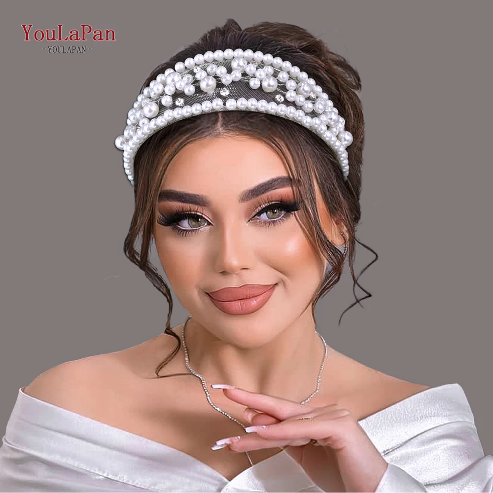 YouLaPan жемчужная повязка на голову в стиле ретро широкие аксессуары для волос