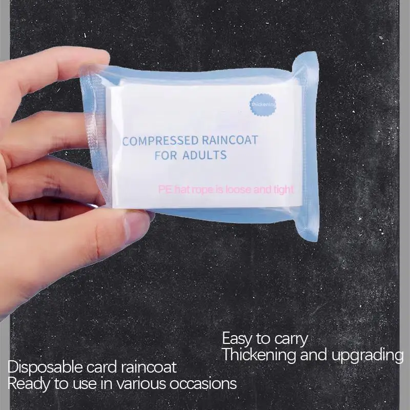 

Compressed Card Raincoat, Small Disposable Raincoat and Can be Put into Pocket, Essential for Outdoor Travel Rain Protection