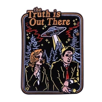 x files sci fi series the truth is out there enamel pin wrap clothing lapel brooch exquisite badge fashion jewelry friend gifts