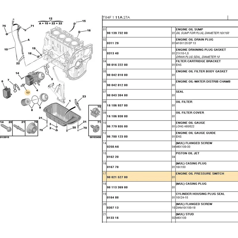9802152780 Для Peugeot 3008 308CC/SW C4L RCZ 207CC Citroen C4 DS4 датчик давления моторного масла топлива в