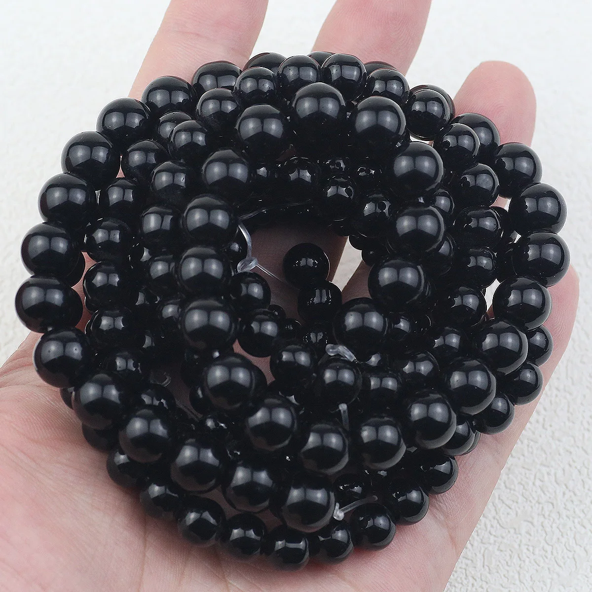 4/6/8/10 мм Круглый Сердолик Камень Бусины Черный Спейсер Свободные Для Ювелирных