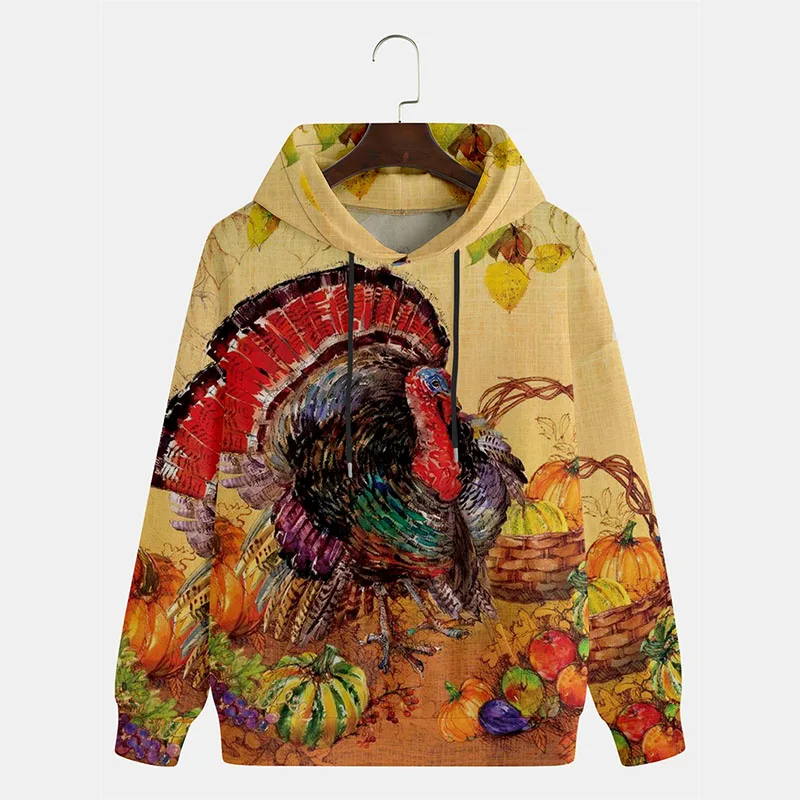 Толстовка с капюшоном на День Благодарения мужская праздничная одежда толстовки