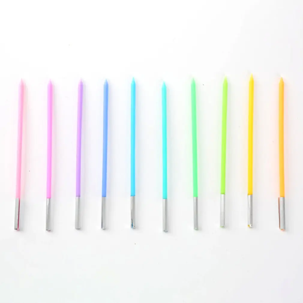 Свечи для торта радужного цвета металлические длинные тонкие свечи дня рождения