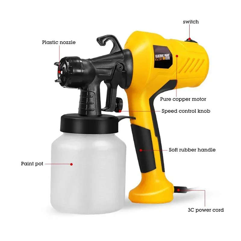 Электрический пистолет-распылитель 400 Вт HVLP высокой мощности электрический