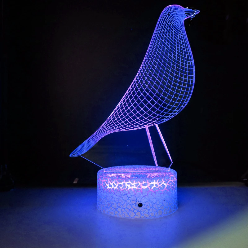 Ночник Nighdn голубь 3D настольная лампа USB Декорации для комнаты прикроватная с