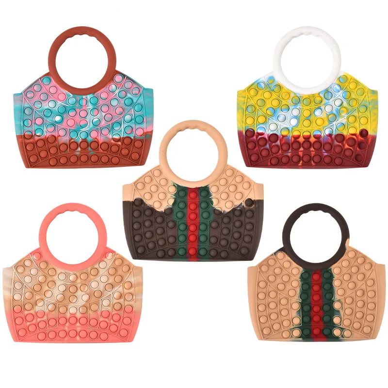 

Bubble Fidget Toys Silicone Handbag Sensory Stress Reliver Autism Adults Kids Travel Outdoor Coin Pouch Purse Gifts