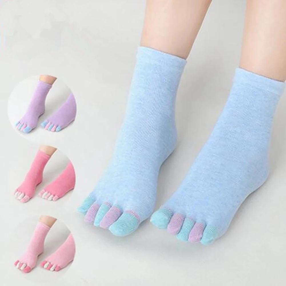 

Autumn and Winter Woman Cotton Socks New Candy Color Five Finger Socks Funny Split Toe Socks Separate Fingers Sock