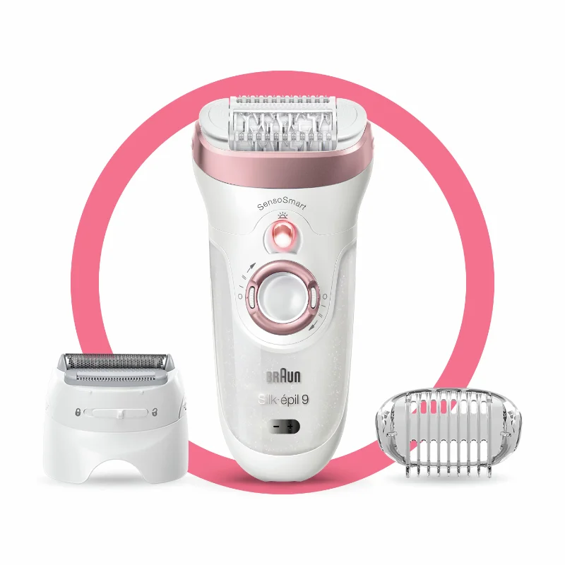 Braun Silk-Épil 9 9-720 Epilator for Women for Long-Lasting Hair Removal, White/Bronze