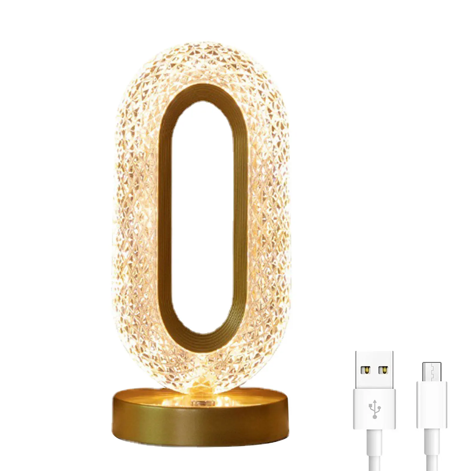 

USB Rechargeable 3 Colors Bedside Atmosphere O Shaped Soft Bedroom Touch Control Home Decor Wireless Table Lamp Portable