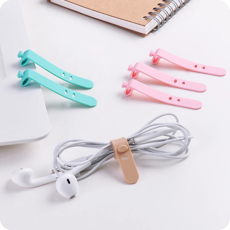 

4/8/12/16/20 Pcs Cable Organizer Ties Clip Charger Cord Management Silicone Wire Manager Mouse Earphone Holder Data Line Winder
