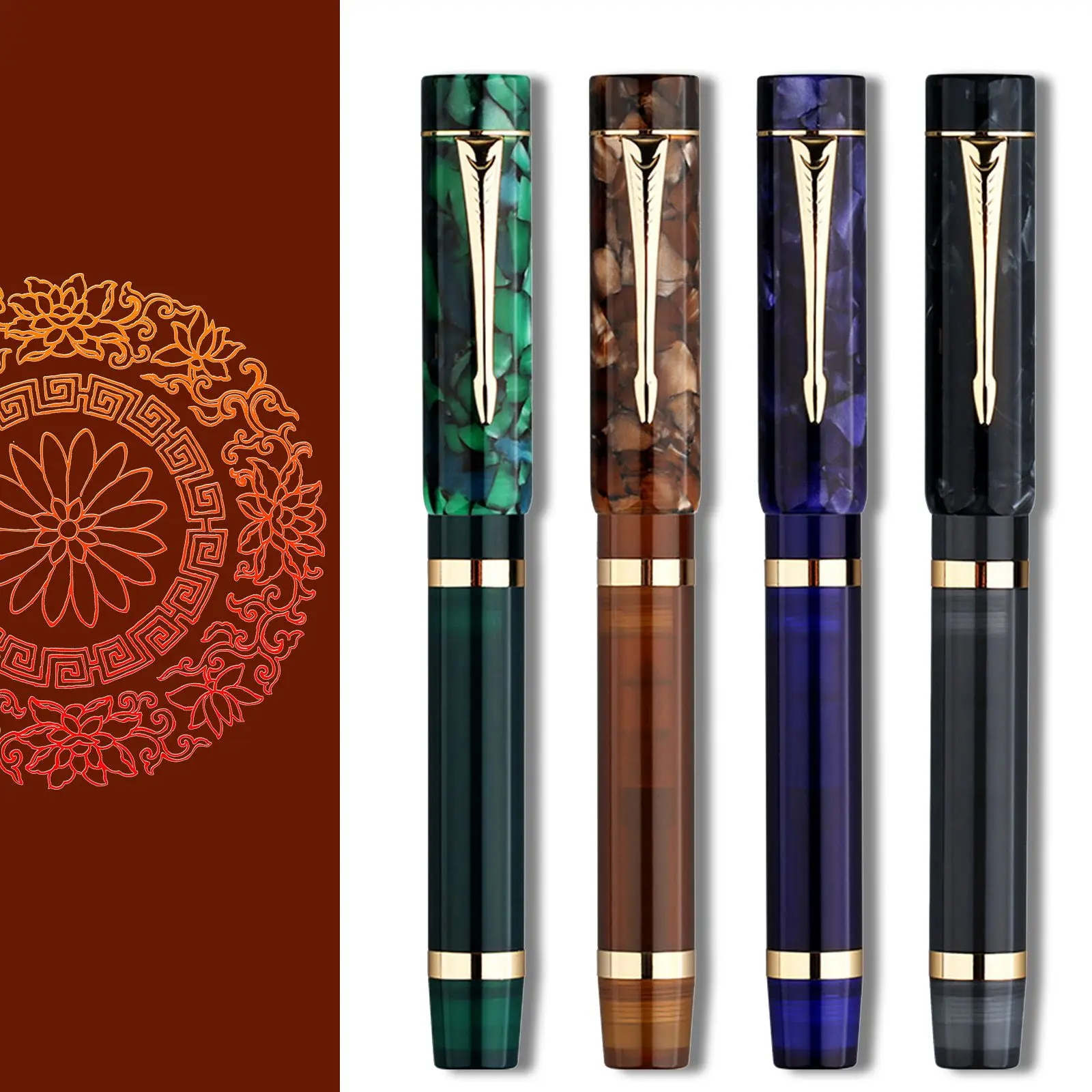 

Majohn M700 Resin Fountain Pen No. 6 BOCK Nib F Nib 0.5mm with Converter Ink Pen Beautiful students gifts school supplies purple