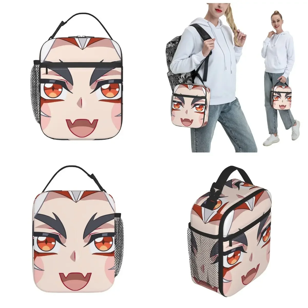 Противоударная изолированная сумка для ланча от двигателя Genshin большая