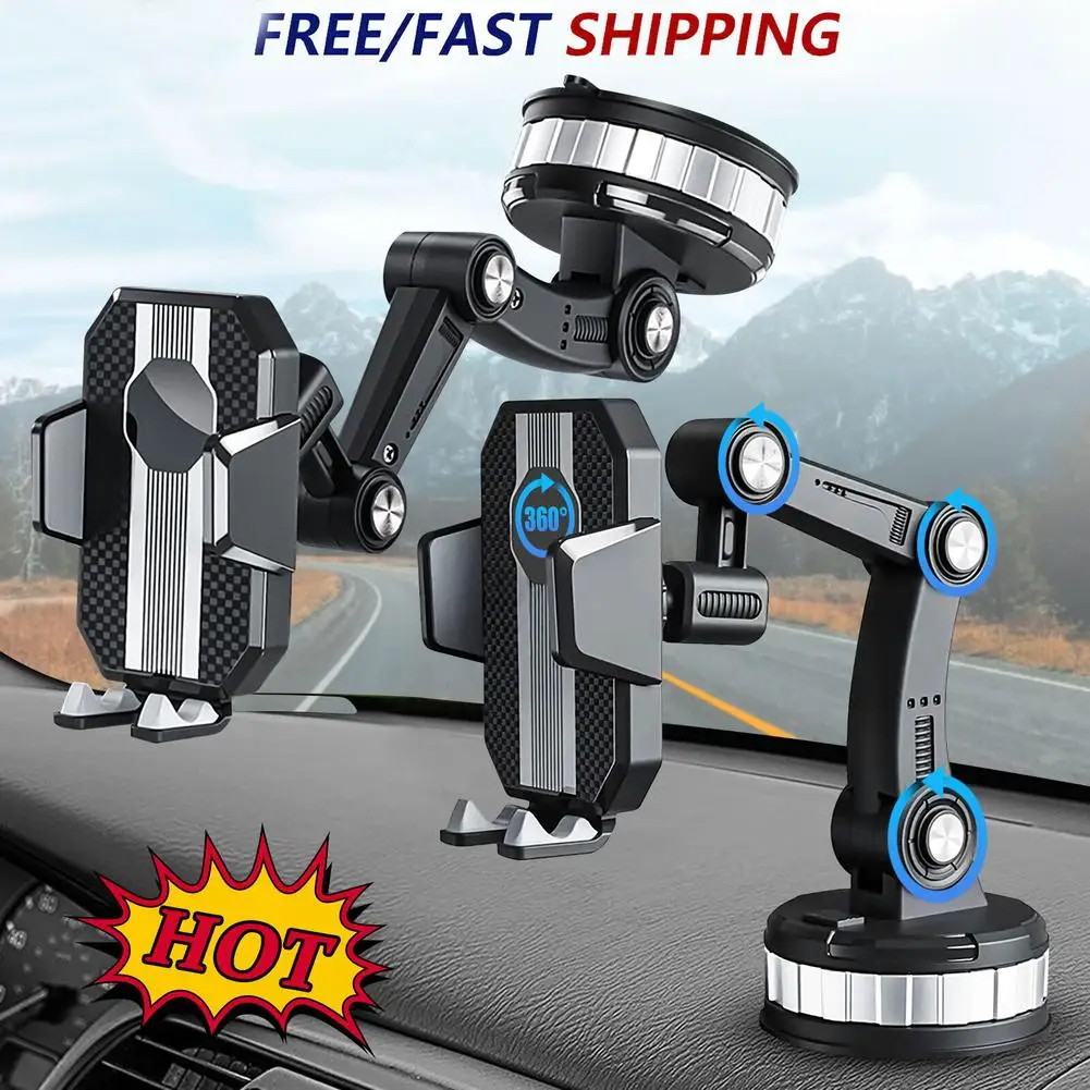 

360-degree Universal Car Dashboard Mobile Phone Mount Holder Stand Center Console Navigation Bracket