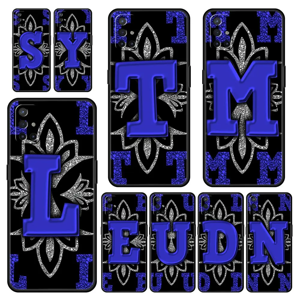 

Blue Flowers Letters Art Phone Case For OnePlus 10 9 Pro 9T 9R 9RT 8T 8 7 6T 7T 5G Shell OnePlus Nord 2 CE N200 N10 N100 Cover