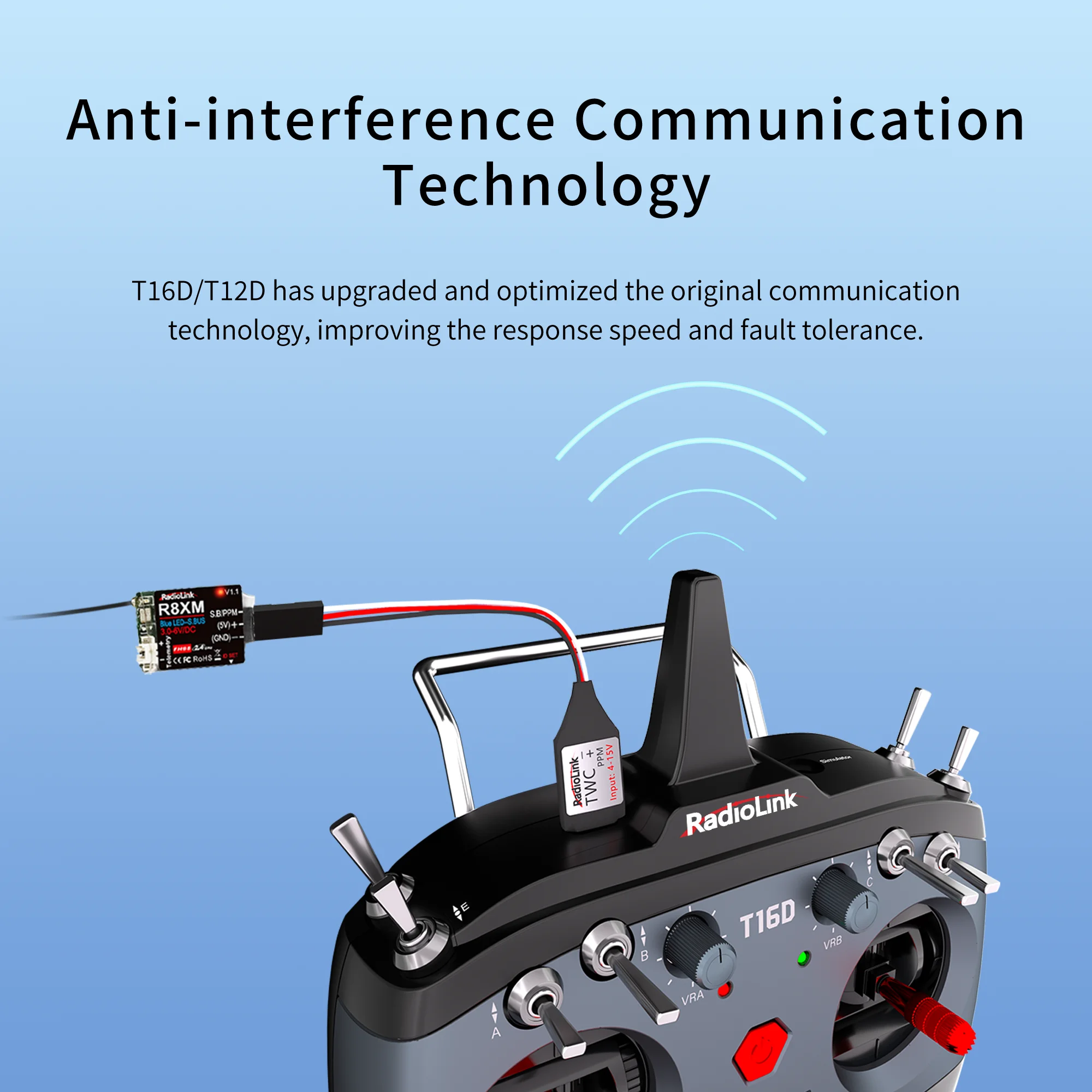 Фото Беспроводной тренировочный кабель Radiolink RC TWC Type-C для пультов управления T12D T16D RC, для обучения пилотов и студентов №2
