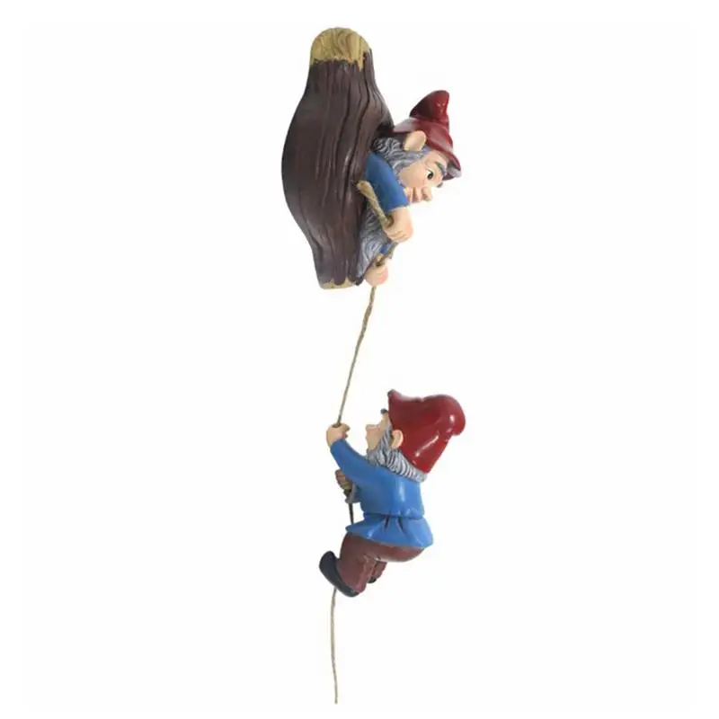 Garden Lovely Tree Gnomes Hanging Ornaments Dwarf Waterproof Statues For Outdoor Garden Decor Accessories