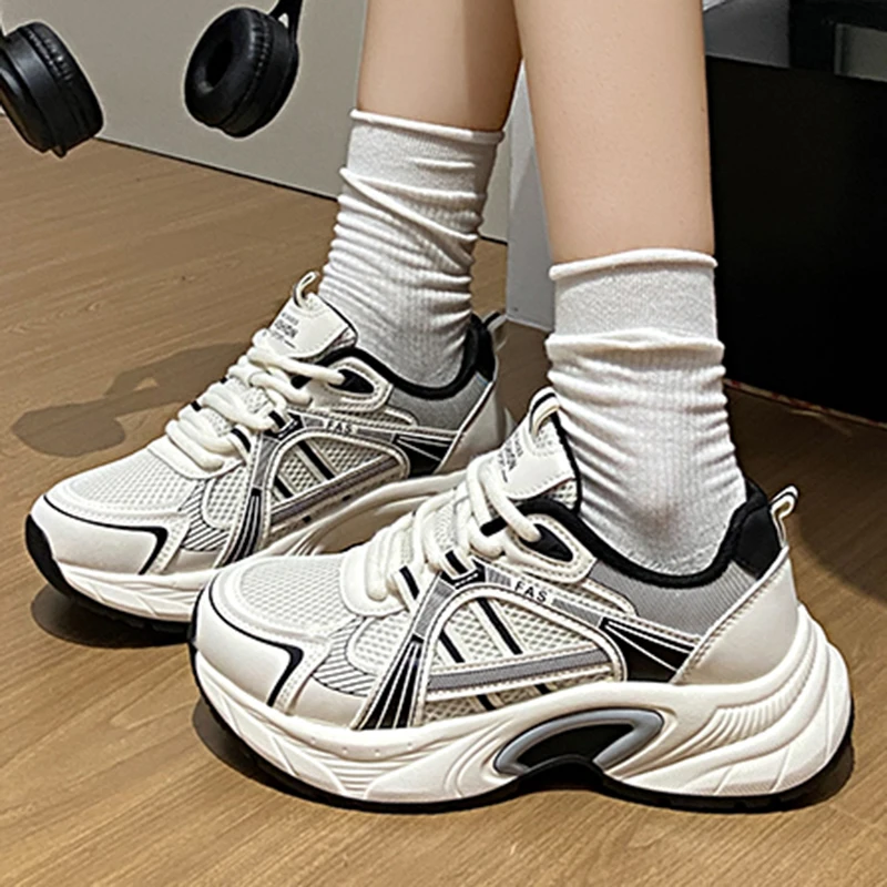 Женские кроссовки на платформе повседневная спортивная обувь с винтажным