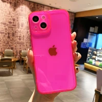 uego transparent camera protective plain phone case for iphone 11 13 12 pro max x xs xr 7 8 plus se 20 shockproof soft tpu cover