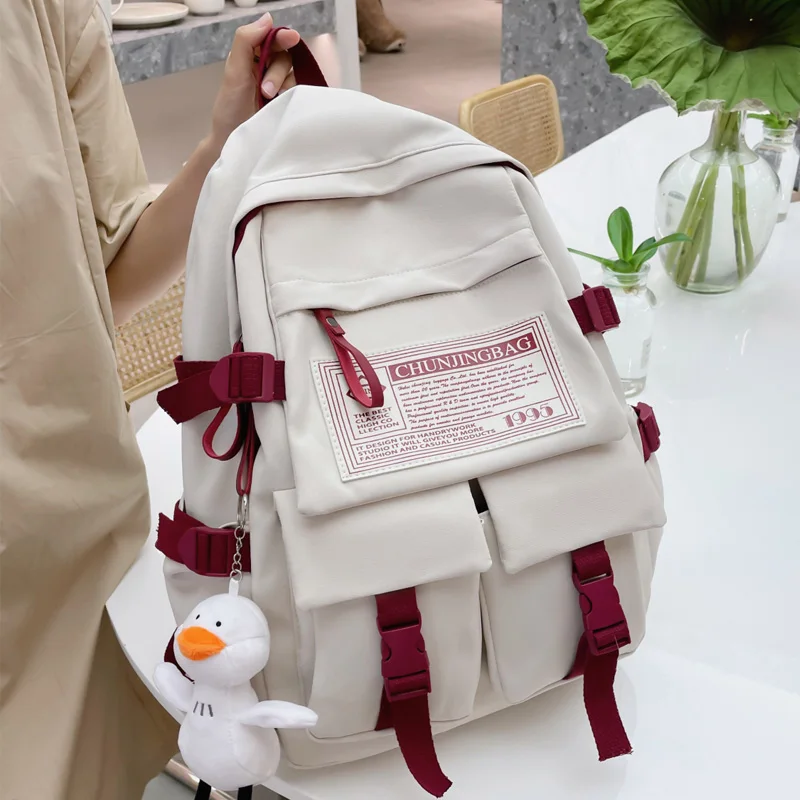 

Vintage Old Newspaper Women Backpack Female Multiple Pockets Nylon School Bag Teenage Girl Students Big Laptop Backpack