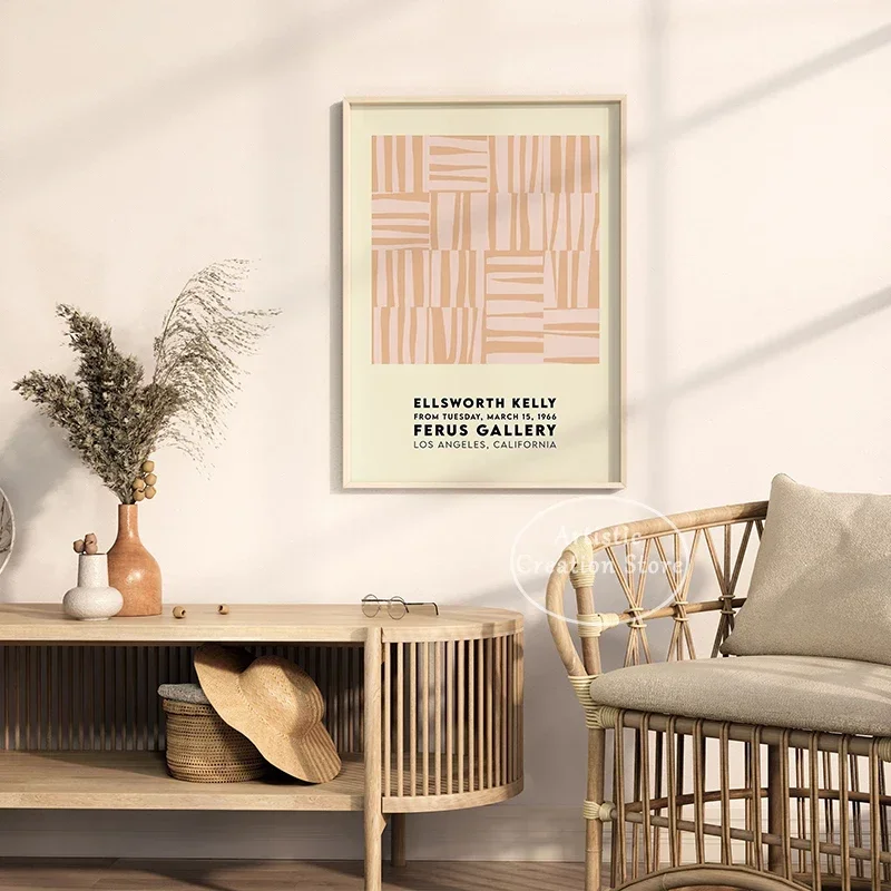 Выставочный постер Ellsworth Kelly абстрактный геометрический фиолетовый желтые