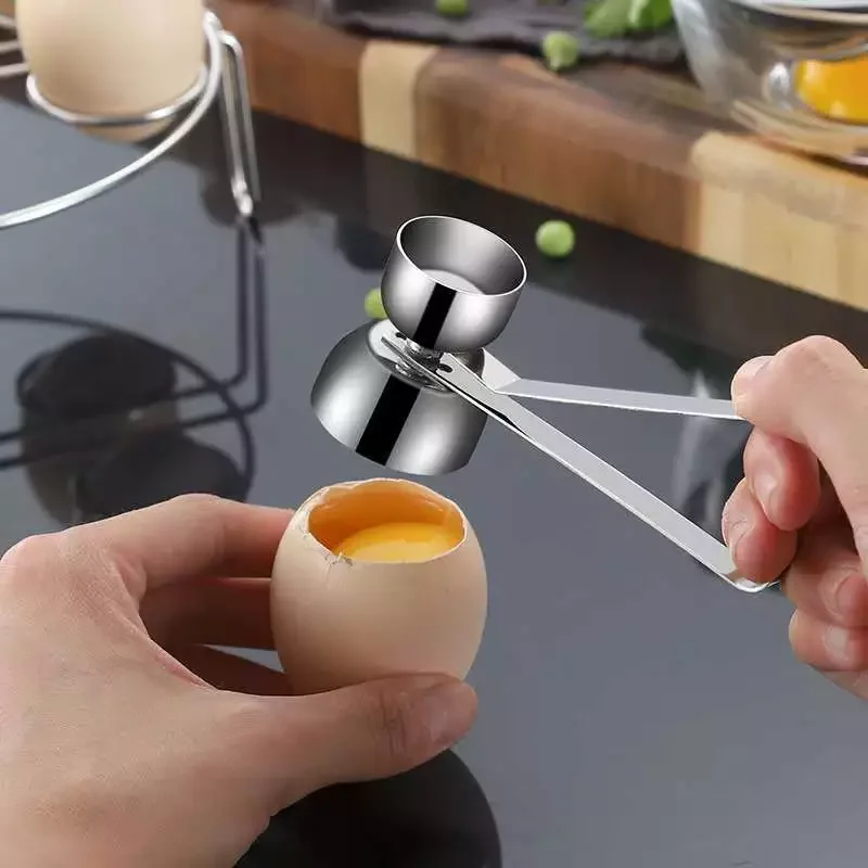 

Metal Egg Scissors Eggshell Opener Eggshell Cutter Double Head Egg Topper Shell Opener Boiled Raw Egg Creative Kitchen Tool
