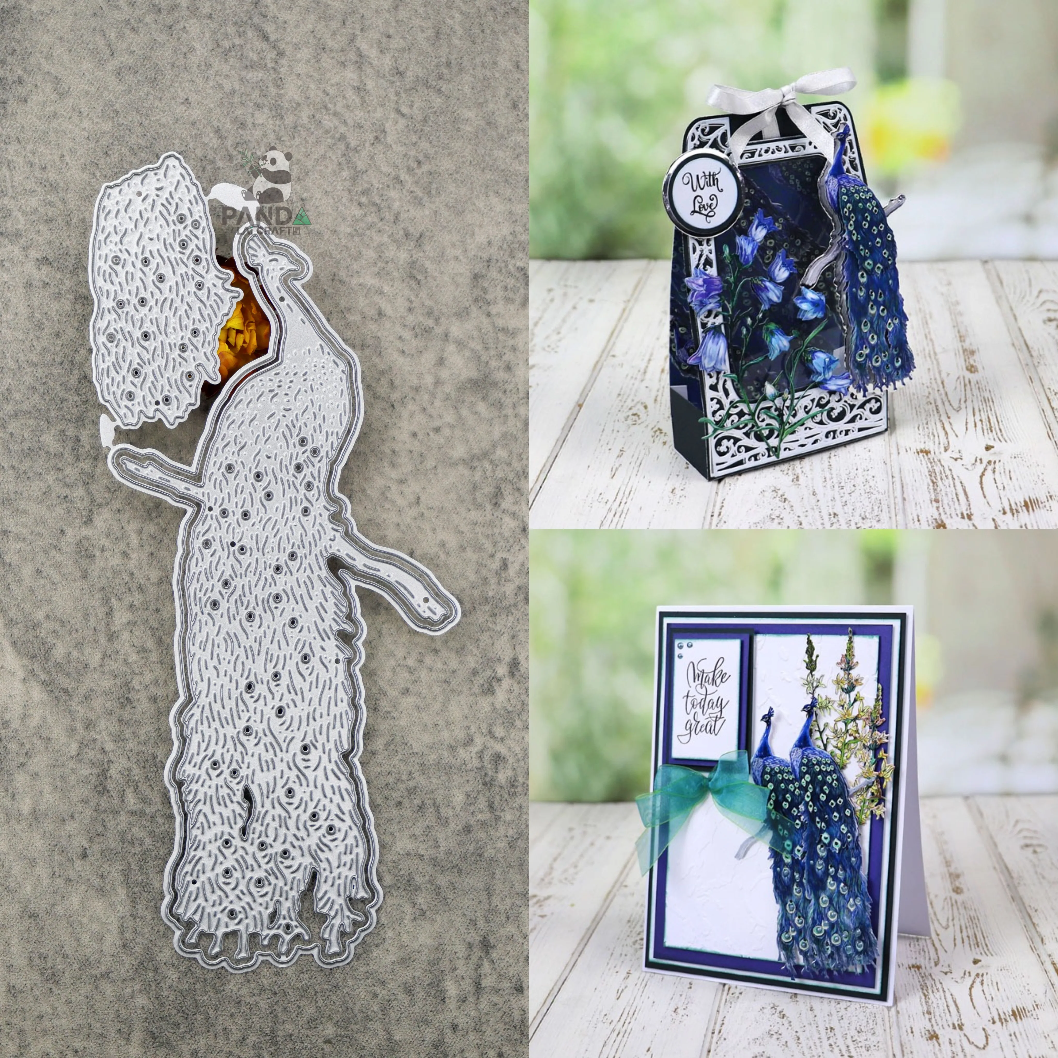 Набор металлических вырубных штампов PANDALAI в виде павлина для рукоделия