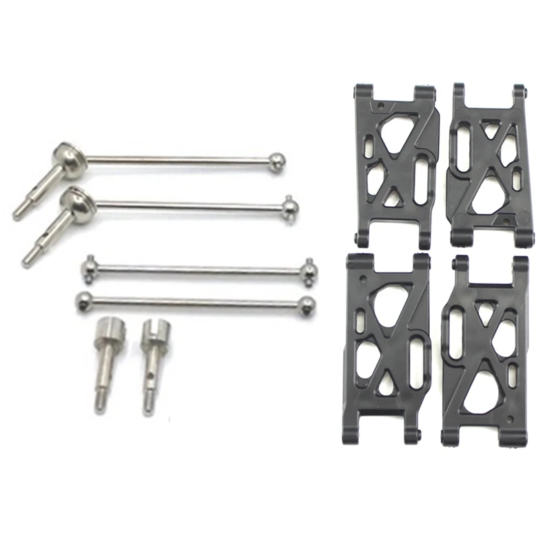 

1set Front and Rear Swing Arm Set Part for WLtoys 144001 1/14 4WD RC Car Novel & 4Pcs Metal Front & Rear CVD Drive Shaft