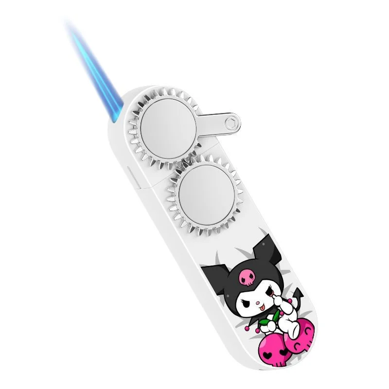 

Wholesale Sanrio Cartoon kuromi Melody Kuromi Gear Rocker Cartoon Lighter Rotary Gear Lighter Gift Bar KTV Cigarette Lighter