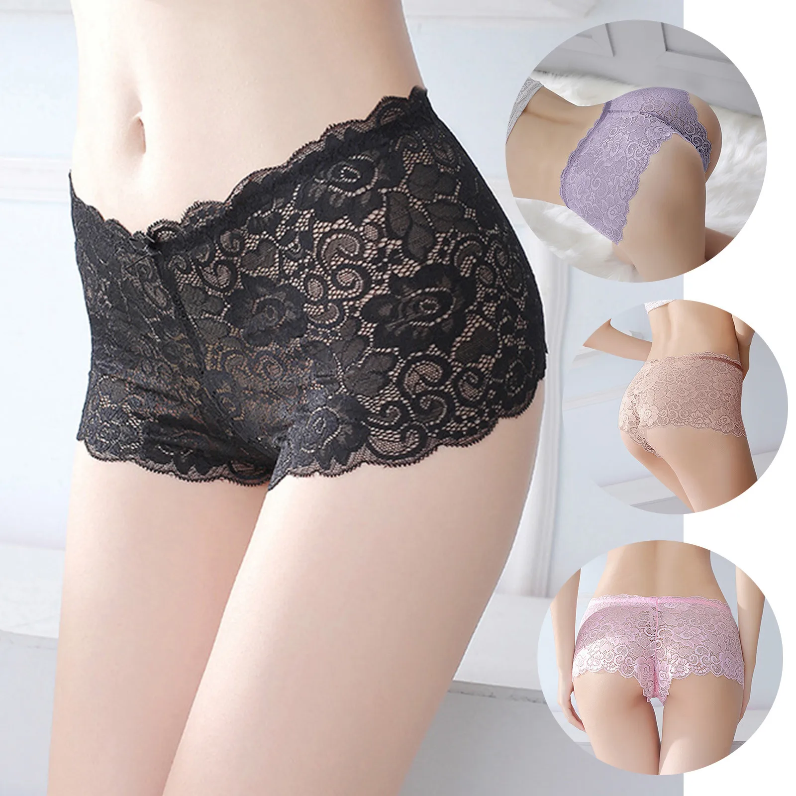 

Women Ladies Sexy Ultra Soft Seamless Briefs Lace Floral Embroidery Panties Leggings Underwear Lingerie Ropa Interior Femenina