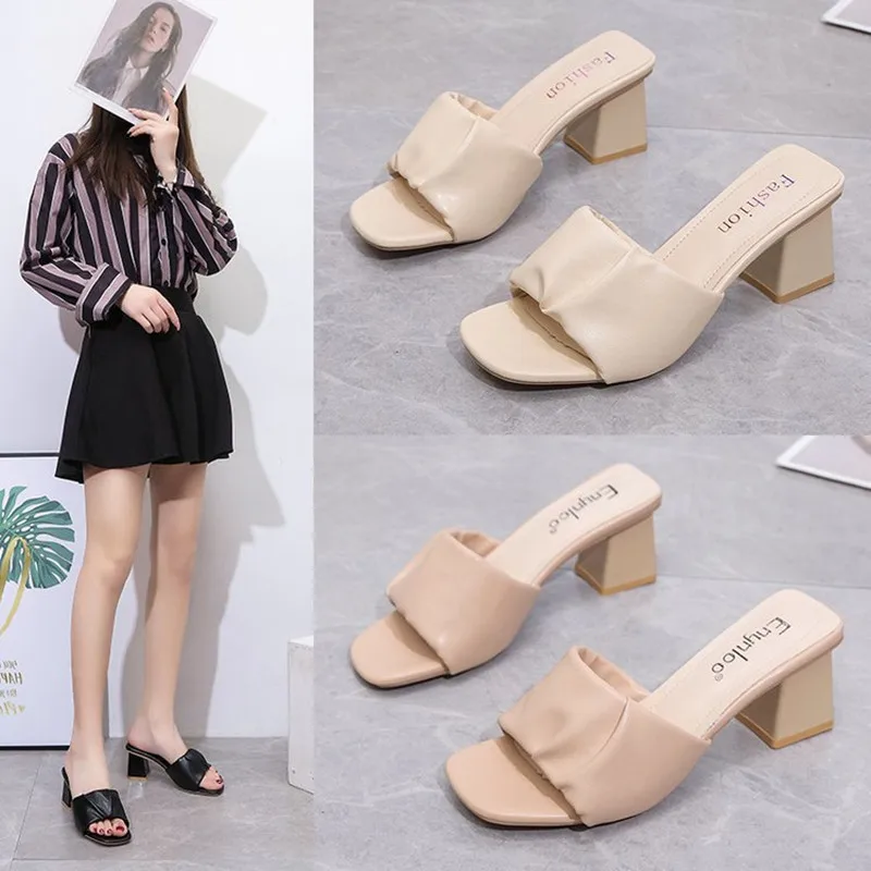 Ladies slippers new summer high-heeled open-toe woman's shoes fashion casual lightweight women's sandals wholesale size 34-39